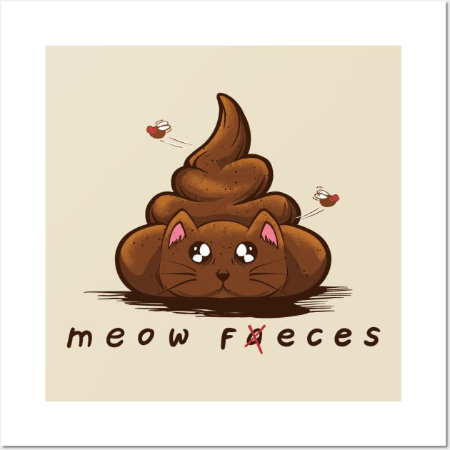 Meow Faeces Wall Art by jerksay
